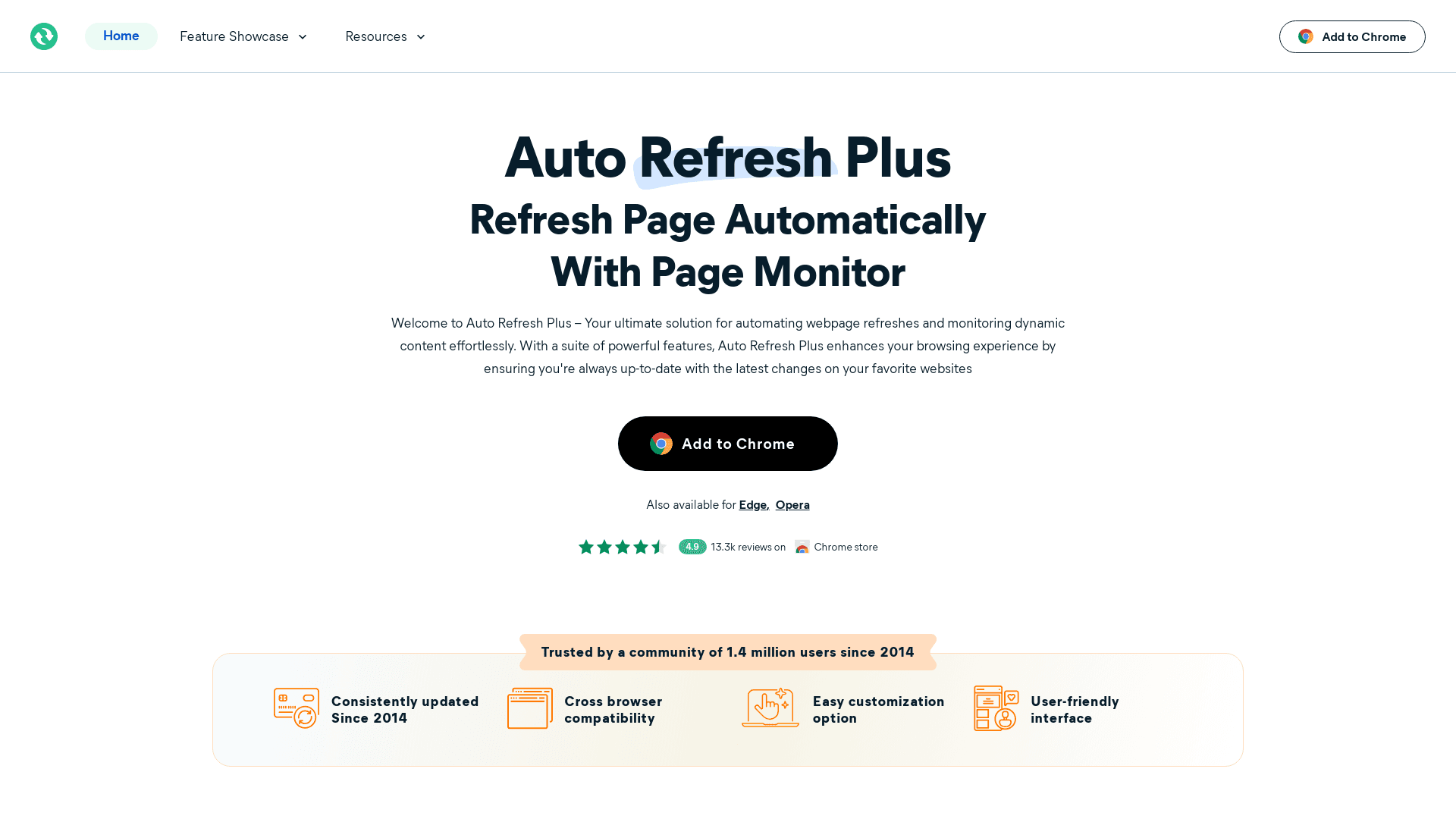 Landing page and Dashboard for AutorefreshPlus. 